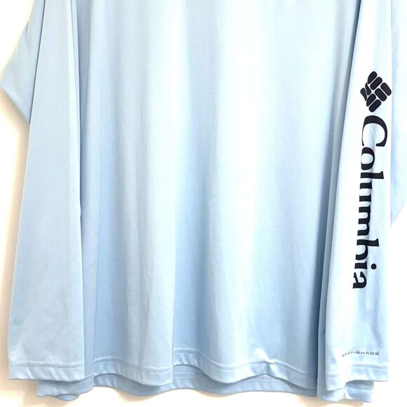 Columbia Womens (2X) Long Sleeve Omni-Shade UVF-50 Sun Prot. Raglan Top Sky Blue - Picture 3 of 9